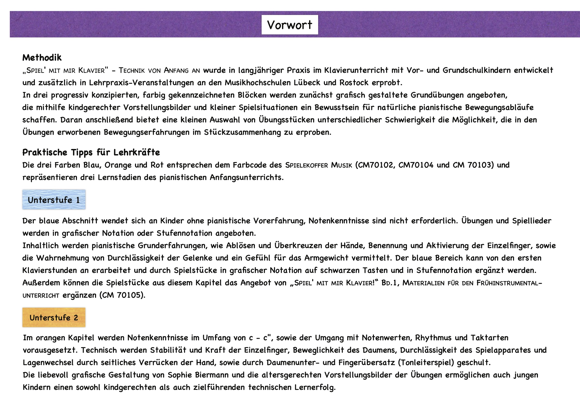 SPIEL‘ MIT MIR KLAVIER - Technik von Anfang an